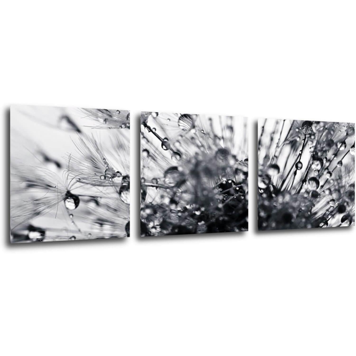 Bild Flower with little drops of water - 90 x 30 cm (3-teiliges)