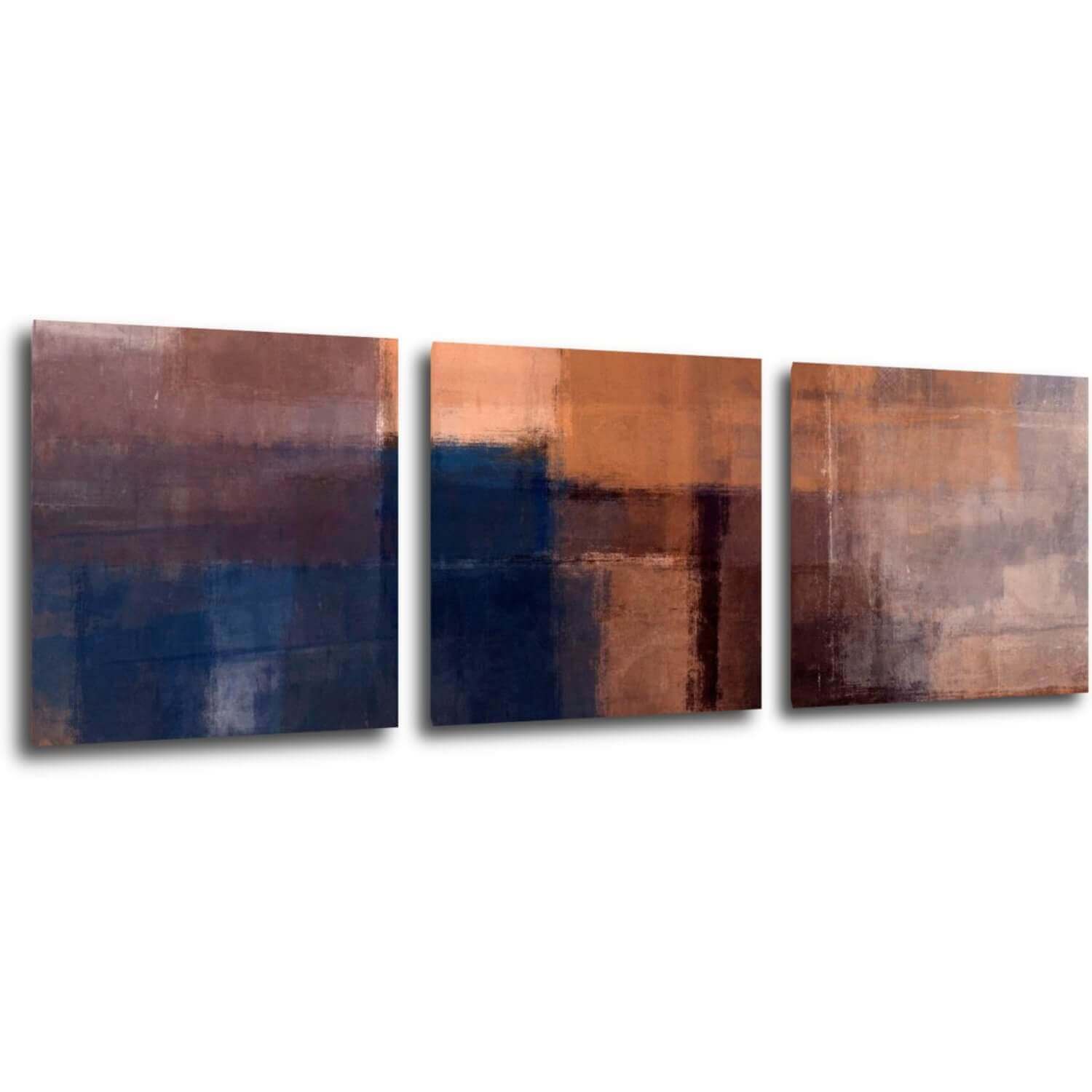 Bild Orange blue beige abstrakt - 90 x 30 cm (3-teiliges)