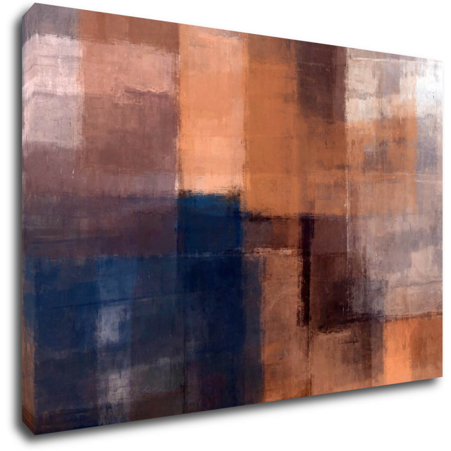Bild Orange blue beige abstrakt - 90 x 60 cm