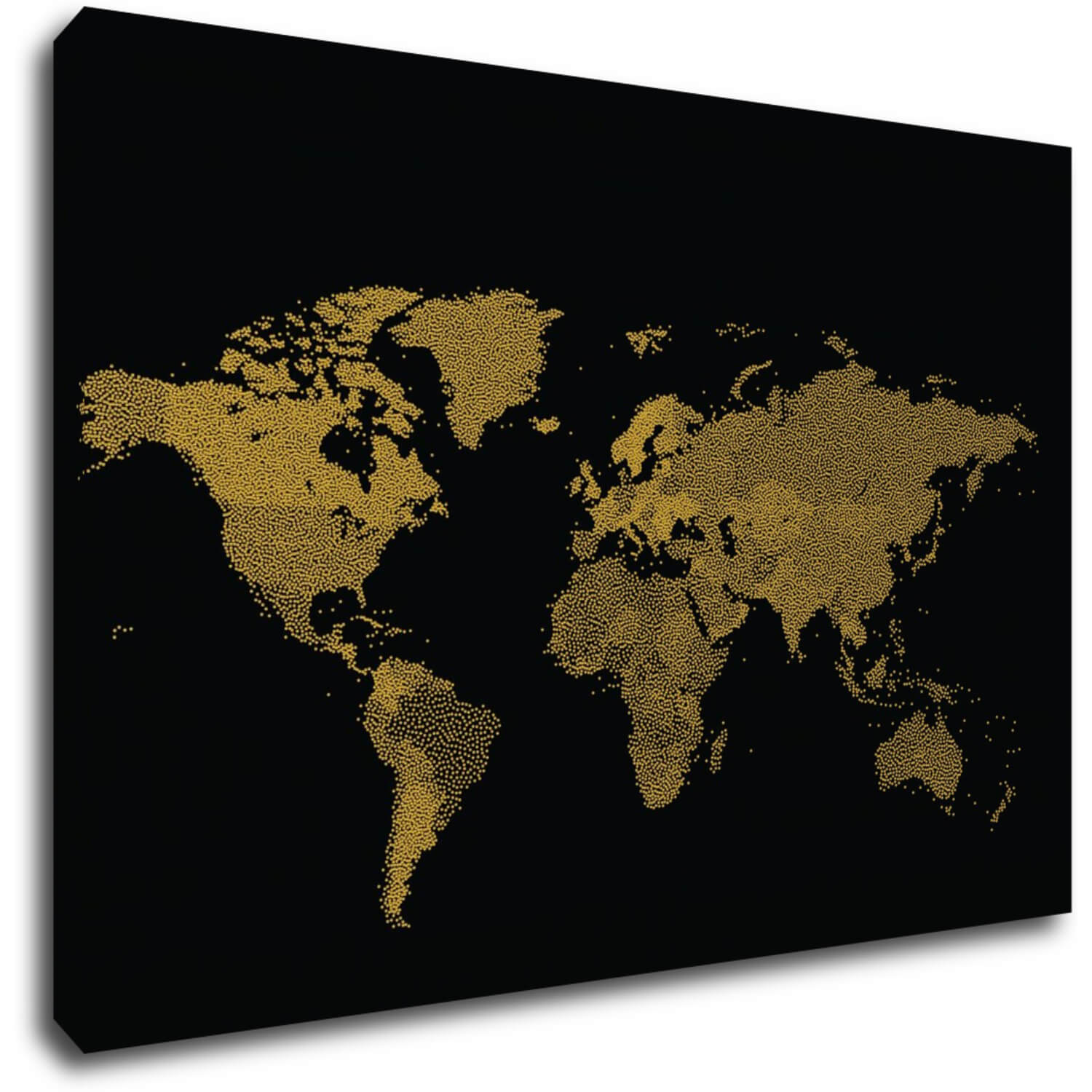 Bild World map golden black - 60 x 40 cm