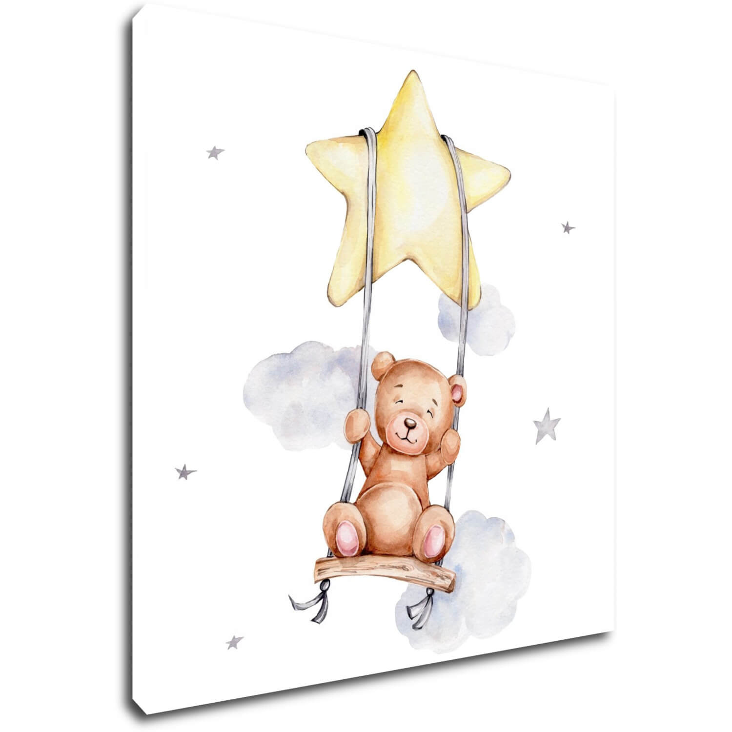 Obraz Teddy bear on a swing - 40 x 40 cm