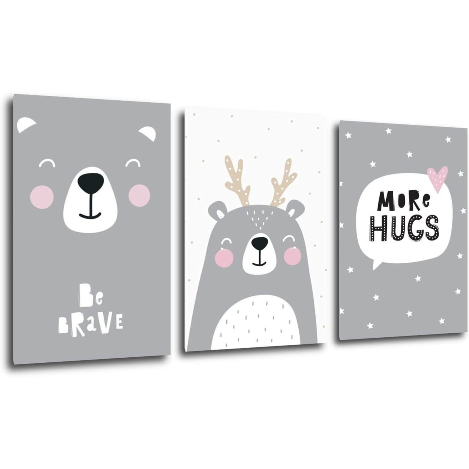Obraz Set of pictures grey and white - 60 x 30 cm (3-teiliges)