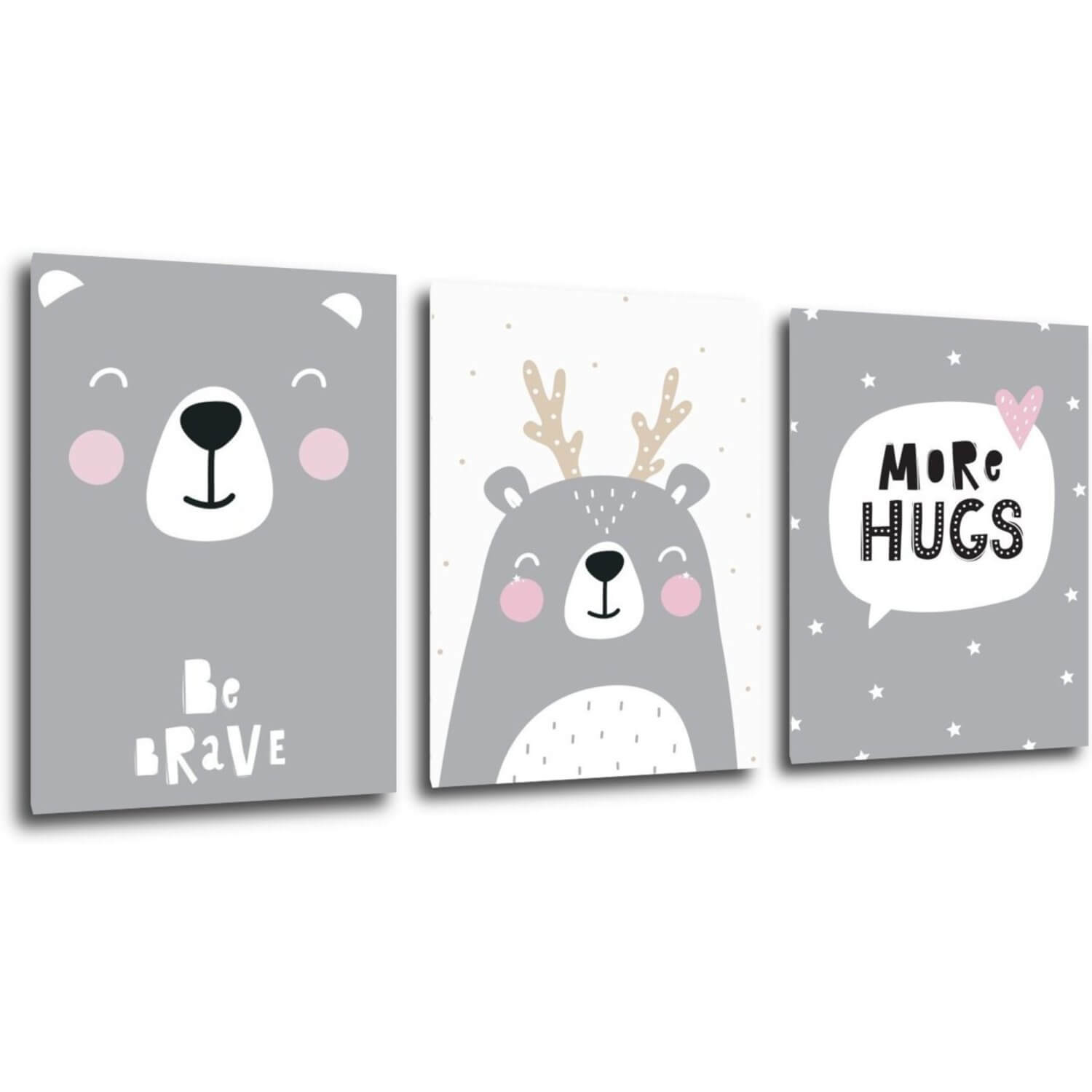 Obraz Set of pictures grey and white - 90 x 40 cm (3-teiliges)