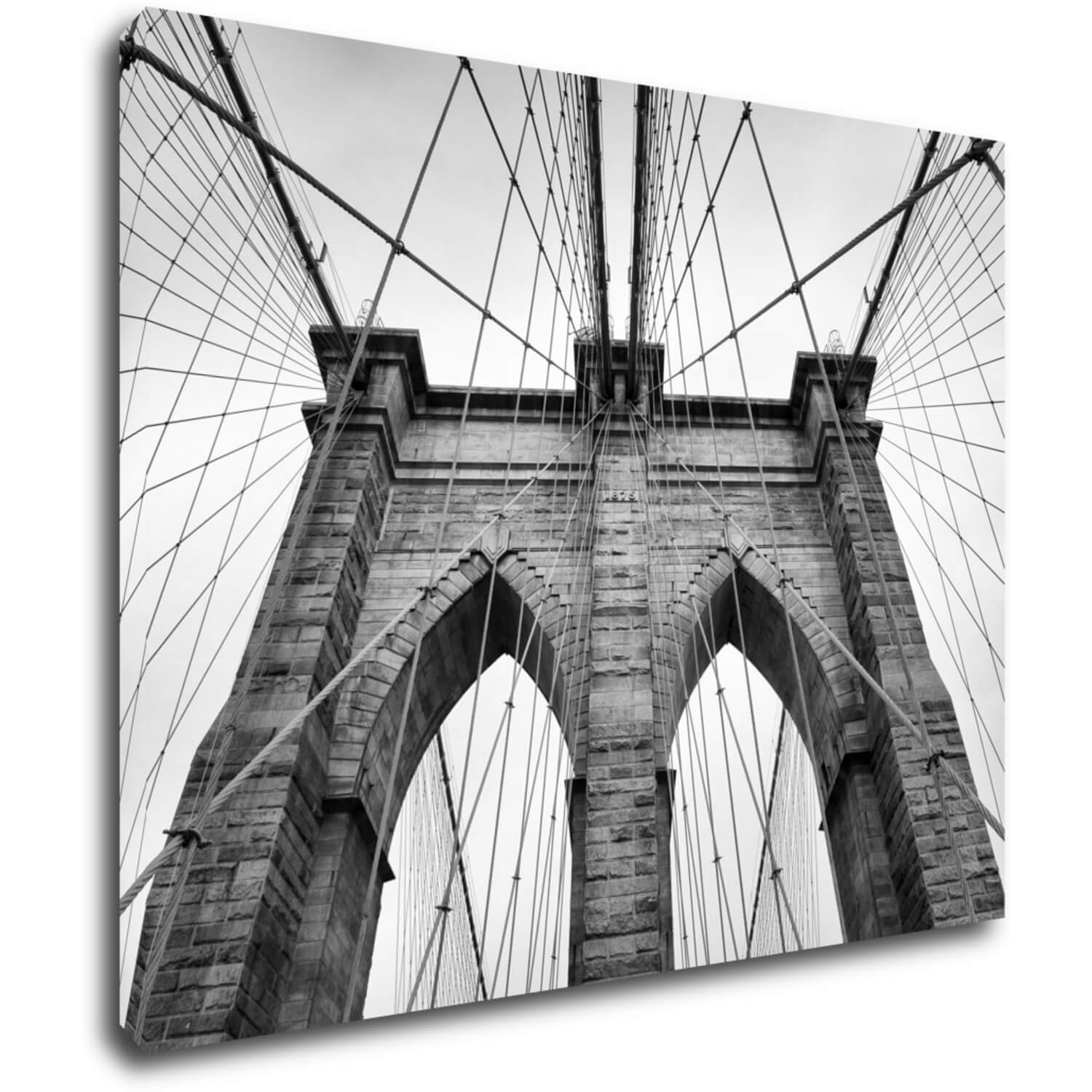 Bild Brooklyn bridge black and white - 90 x 70 cm