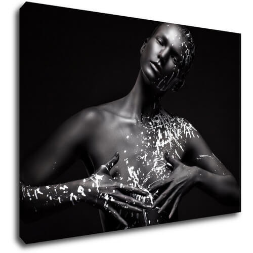 Bild Woman portrait black silver - 70 x 50 cm