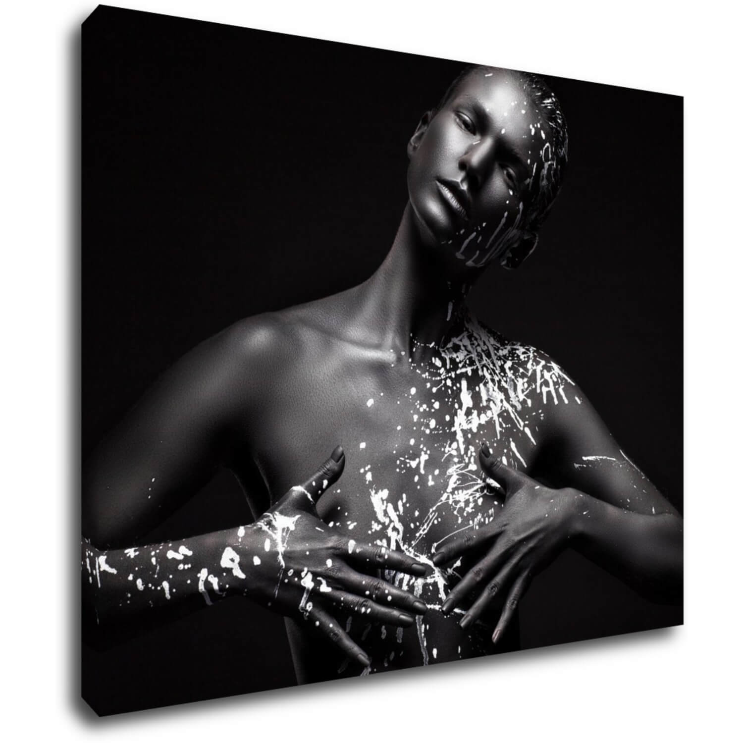 Bild Woman portrait black silver - 90 x 70 cm