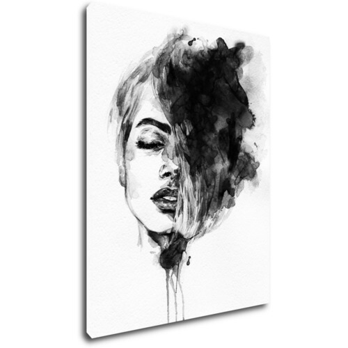 Bild Woman black and white ilustration - 70 x 90 cm