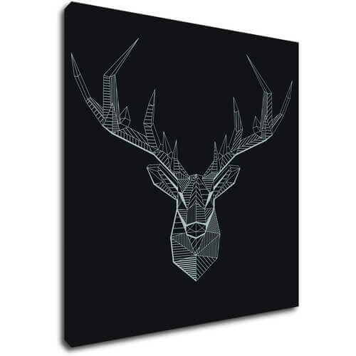 Bild Deer black and white - 50 x 50 cm
