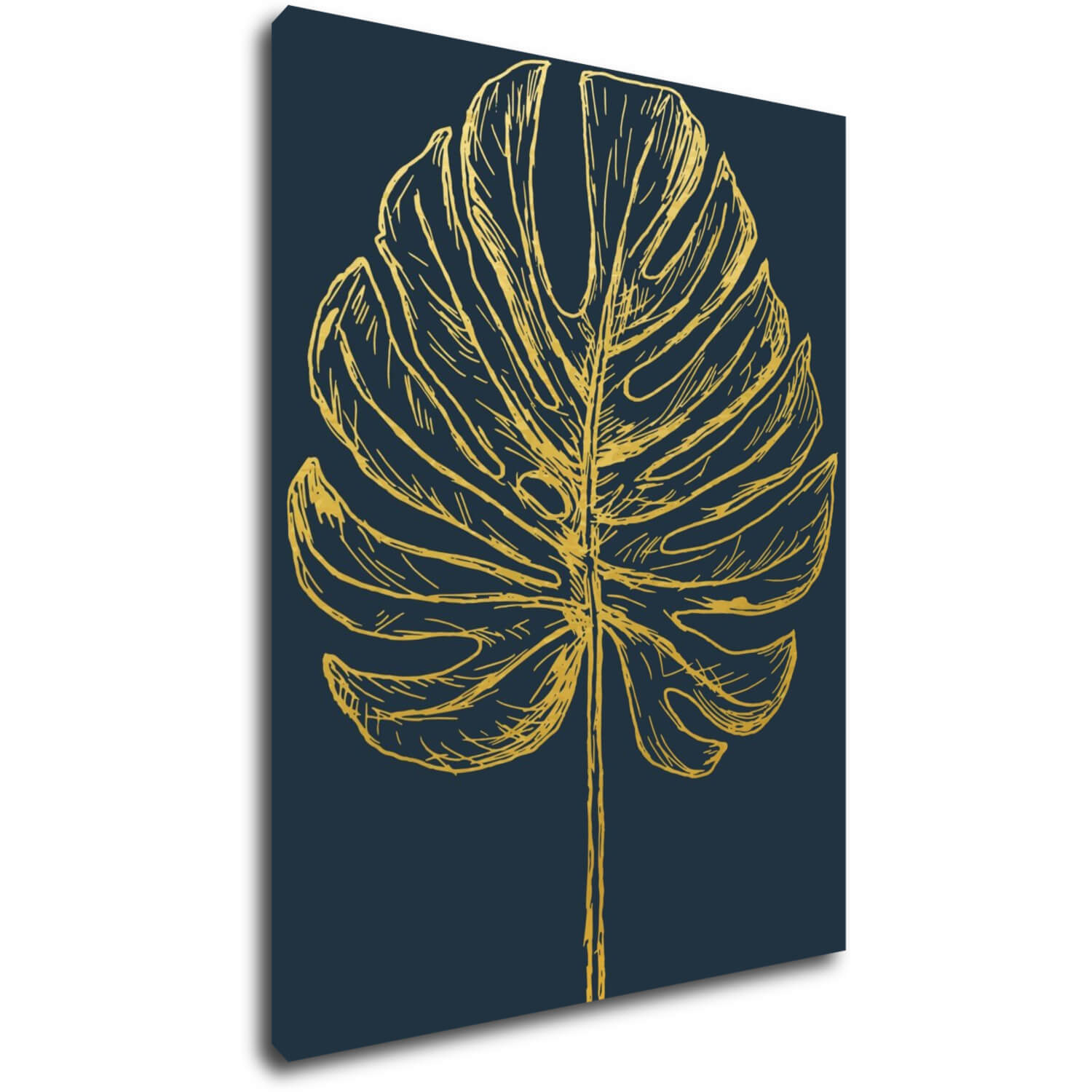 Bild Golden leaf dark background - 70 x 90 cm
