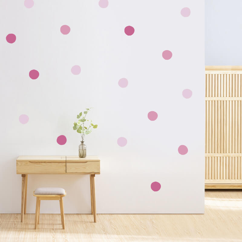 Wandaufkleber für das Kinderzimmer Dots pink - 60x40cm