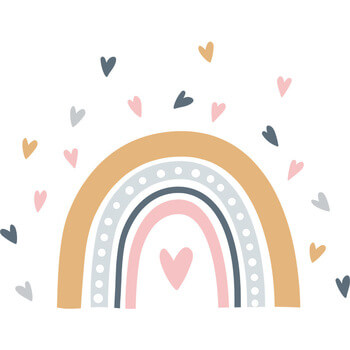 Wandaufkleber für das Kinderzimmer Rainbow and hearts