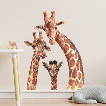 Wandaufkleber für das Kinderzimmer Cute giraffes