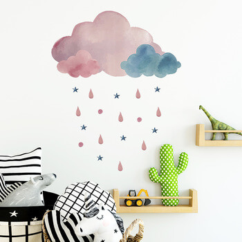 Wandaufkleber für das Kinderzimmer Pink and blue clouds