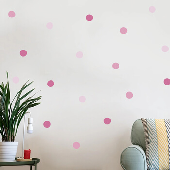Wandaufkleber für das Kinderzimmer Dots pink - 60x40cm