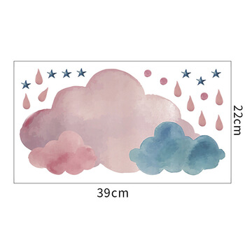 Wandaufkleber für das Kinderzimmer Pink and blue clouds