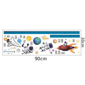 Wandaufkleber für das Kinderzimmer Children's height chart astronauts