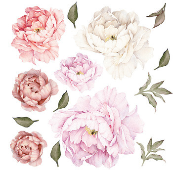 Wandaufkleber für das Kinderzimmer Peony flowers