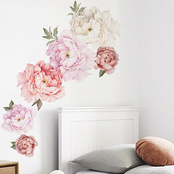 Wandaufkleber für das Kinderzimmer Peony flowers