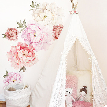 Wandaufkleber für das Kinderzimmer Peony flowers
