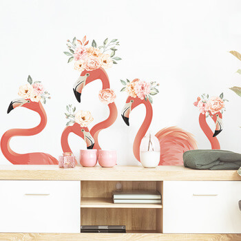 Wandaufkleber für das Kinderzimmer Flamingos