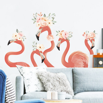 Wandaufkleber für das Kinderzimmer Flamingos