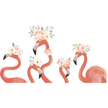 Wandaufkleber für das Kinderzimmer Flamingos