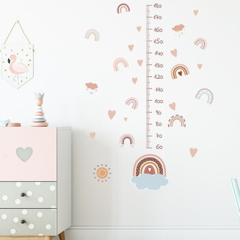 Wandaufkleber für das Kinderzimmer Rainbow wall height chart