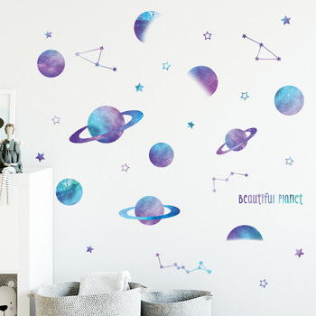 Wandaufkleber für das Kinderzimmer Planets - 90x30cm