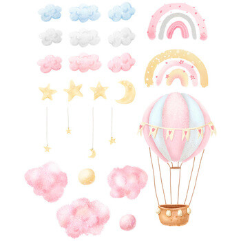 Wandaufkleber für das Kinderzimmer Balloon clouds and stars