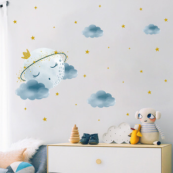 Wandaufkleber für das Kinderzimmer Sleeping moon - 90x30cm