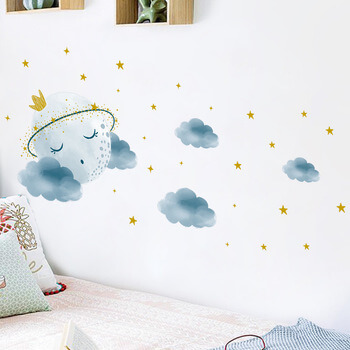 Wandaufkleber für das Kinderzimmer Sleeping moon - 90x30cm