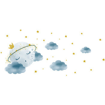 Wandaufkleber für das Kinderzimmer Sleeping moon - 90x30cm