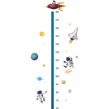 Wandaufkleber für das Kinderzimmer Children's height chart astronauts