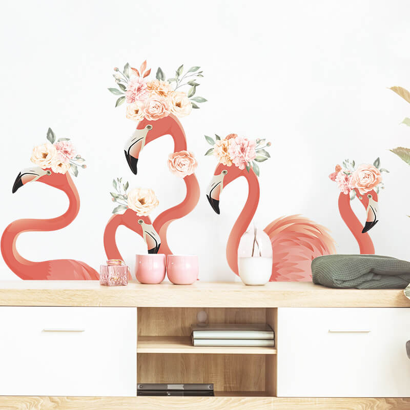 Wandaufkleber für das Kinderzimmer Flamingos