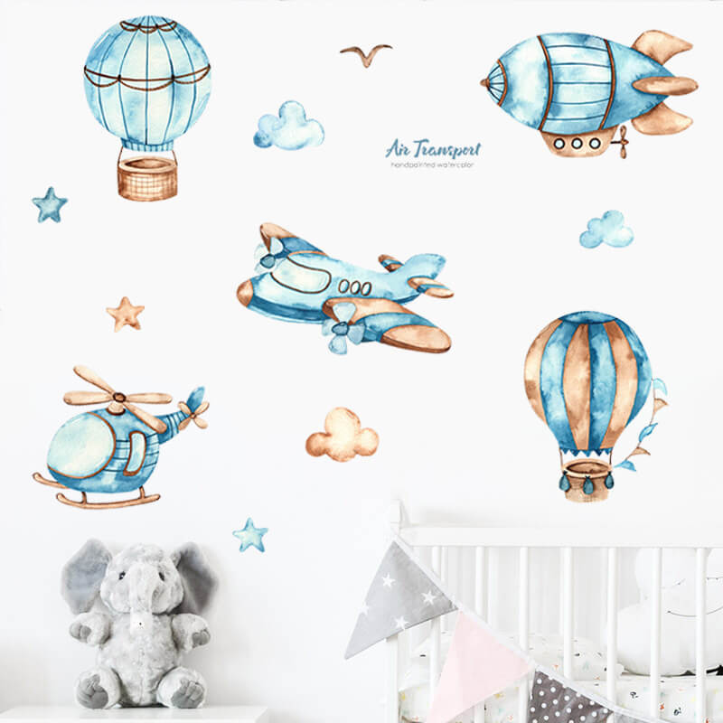 Wandaufkleber für das Kinderzimmer Airplanes and balloons