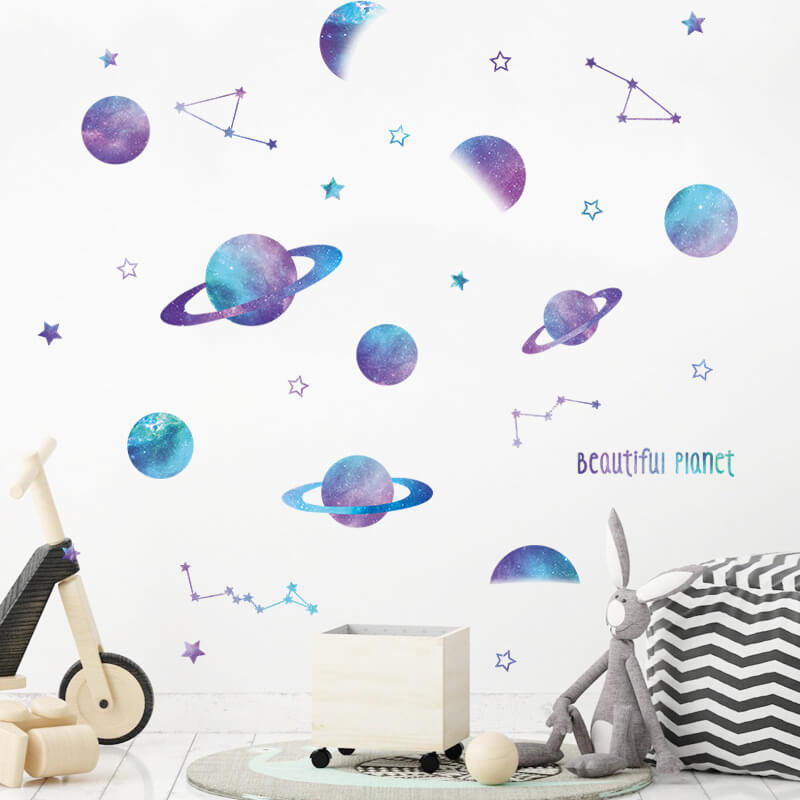 Wandaufkleber für das Kinderzimmer Planets - 90x30cm